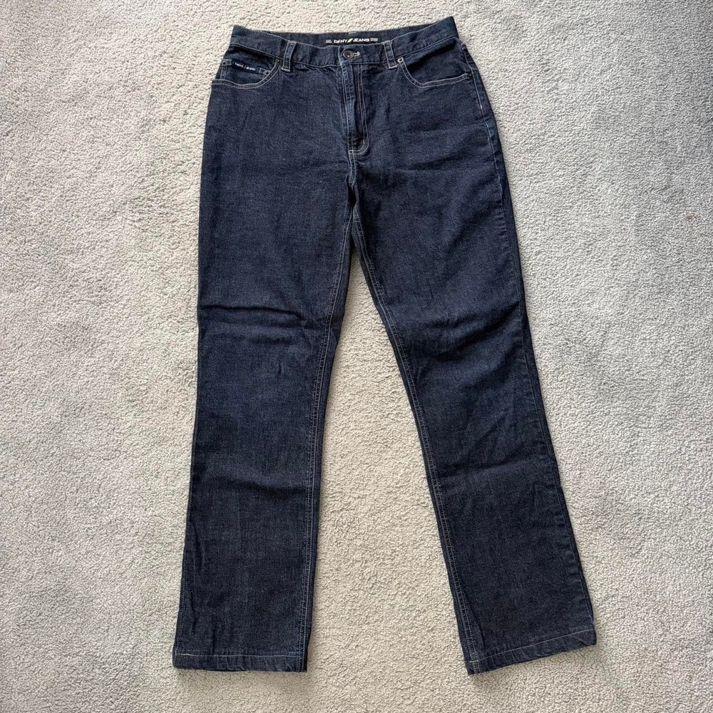 DKNY Jeans Dark Wash Straight Leg Mid-Rise Jeans, Size 4